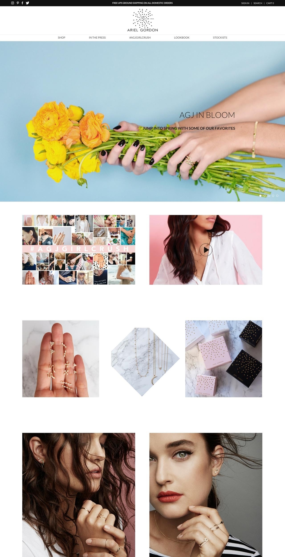 arielgordonjewelry.com shopify website screenshot