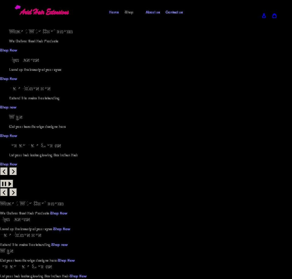 arielhairextensions.com shopify website screenshot