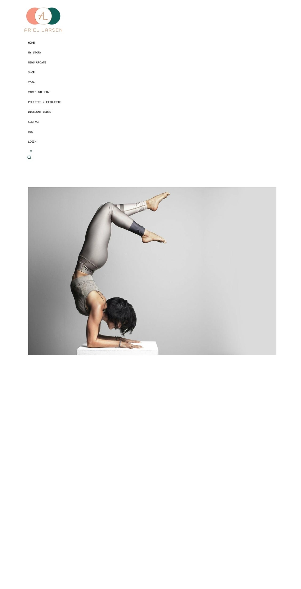 ariellarsen.com shopify website screenshot