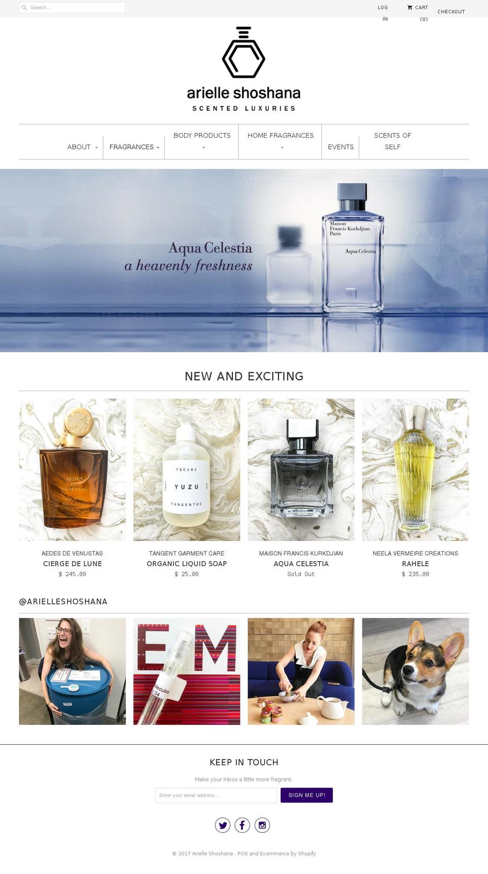arielleshoshana.com shopify website screenshot