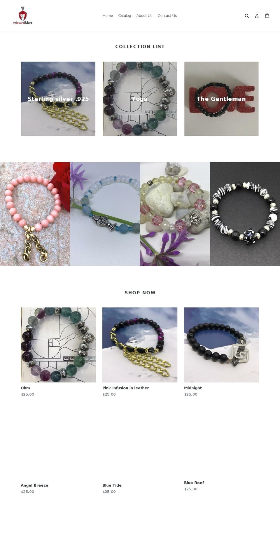 ariesandmars.com — Shopify storefront screenshot