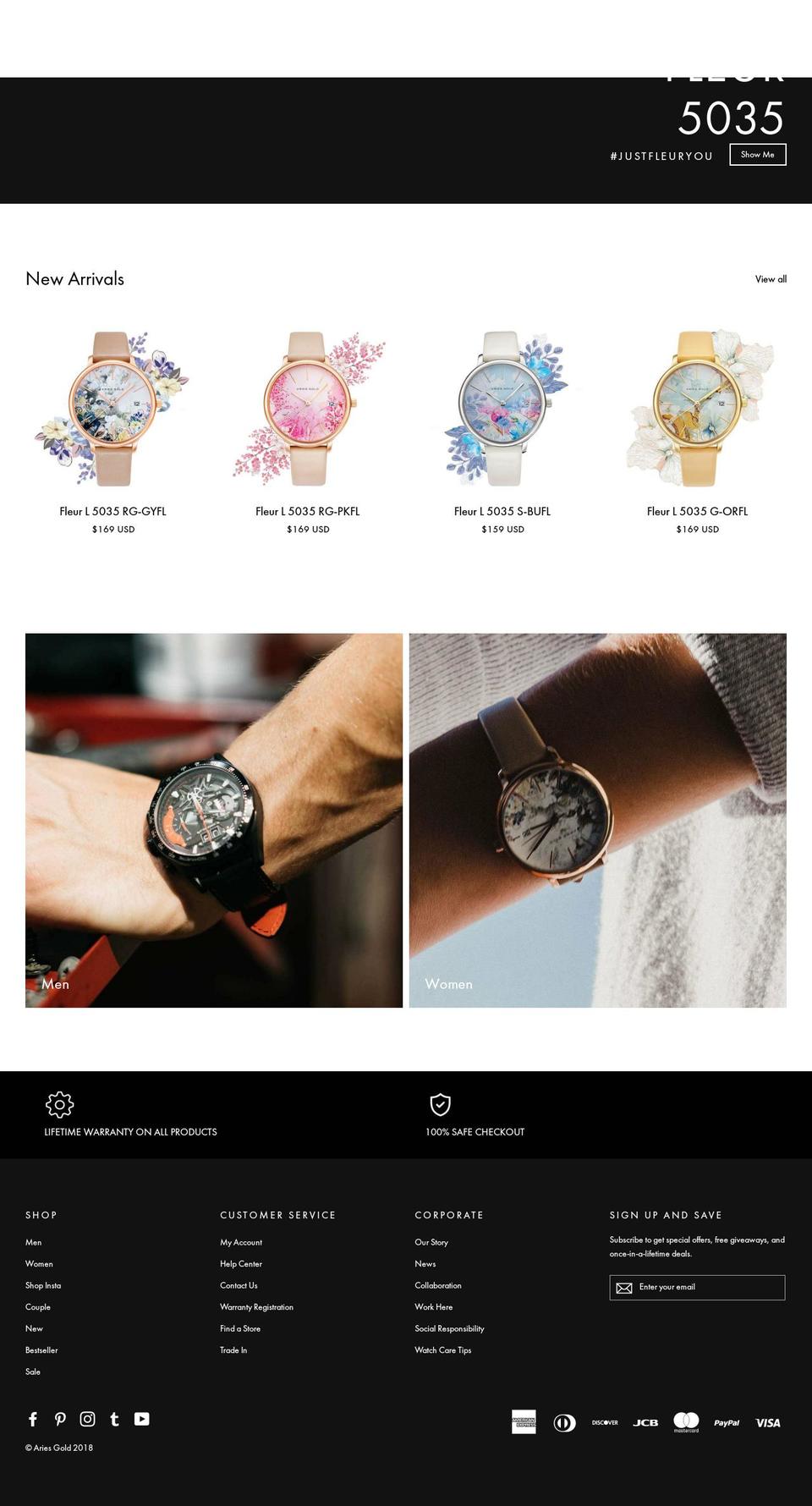 ariesgold.com shopify website screenshot