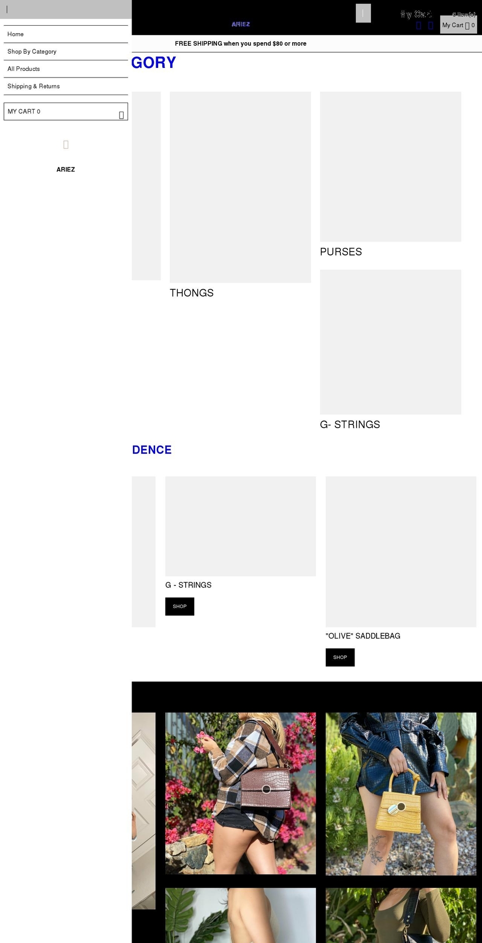 ariez.shop shopify website screenshot