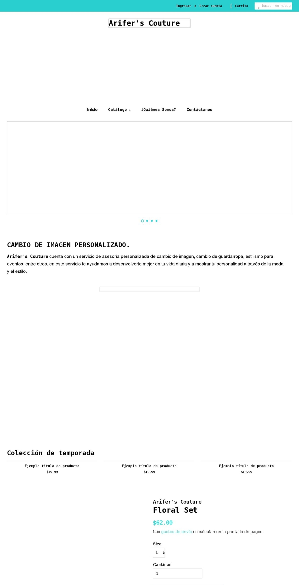 ariferscouture.com shopify website screenshot