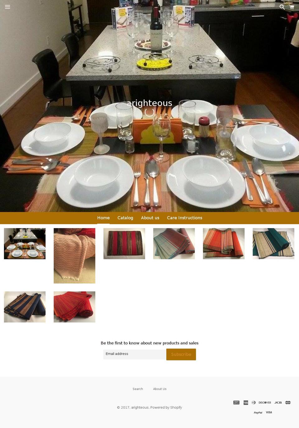 arighteous.com shopify website screenshot