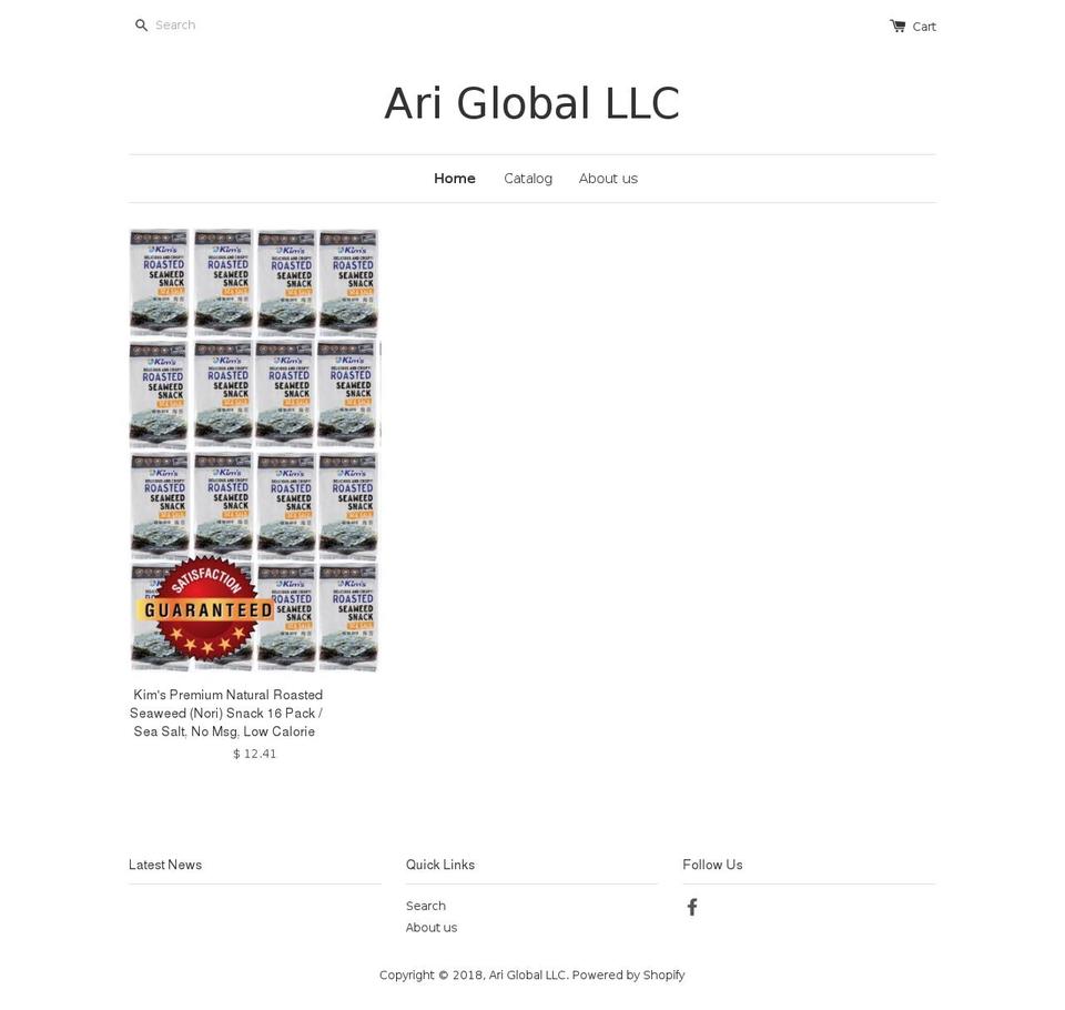 ariglobalstore.com — Shopify storefront screenshot