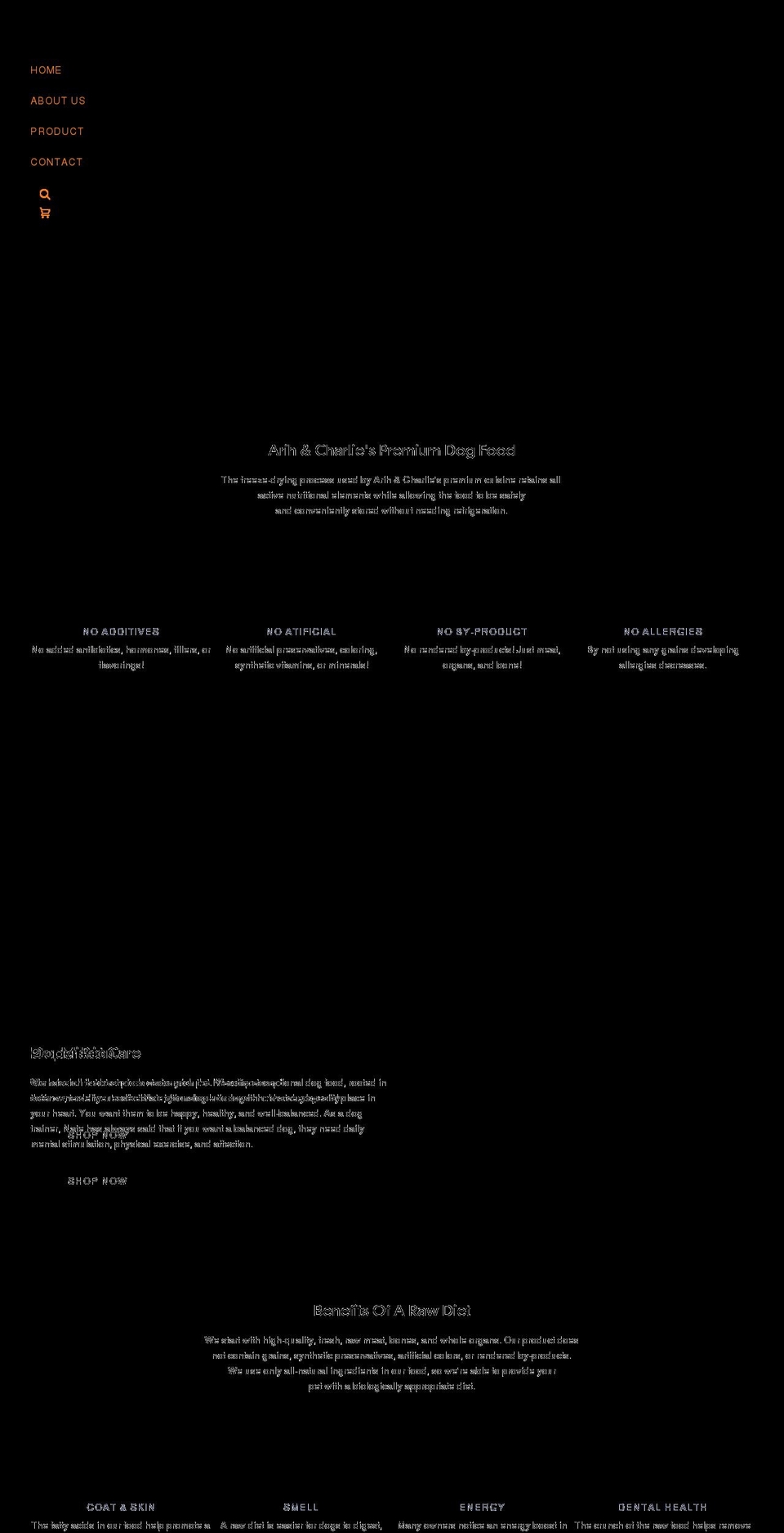 arihandcharlies.com shopify website screenshot