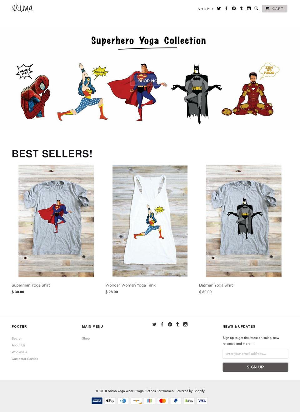 arimadesigns.com — Shopify storefront screenshot