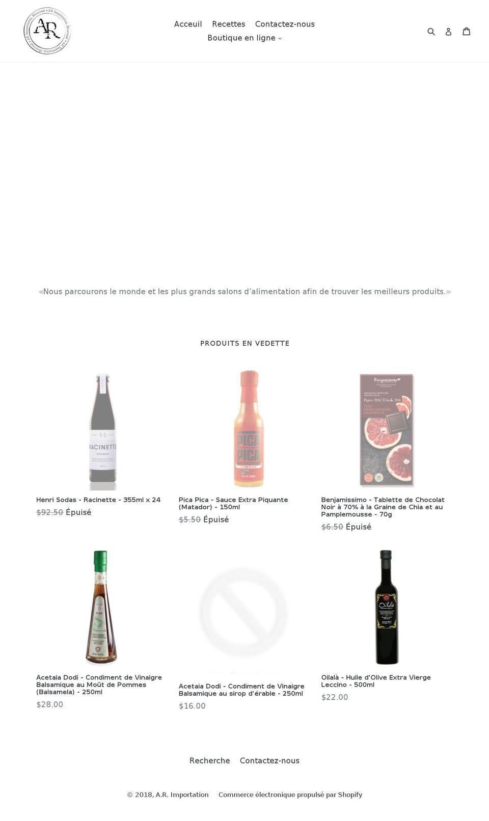arimportation.com — Shopify storefront screenshot