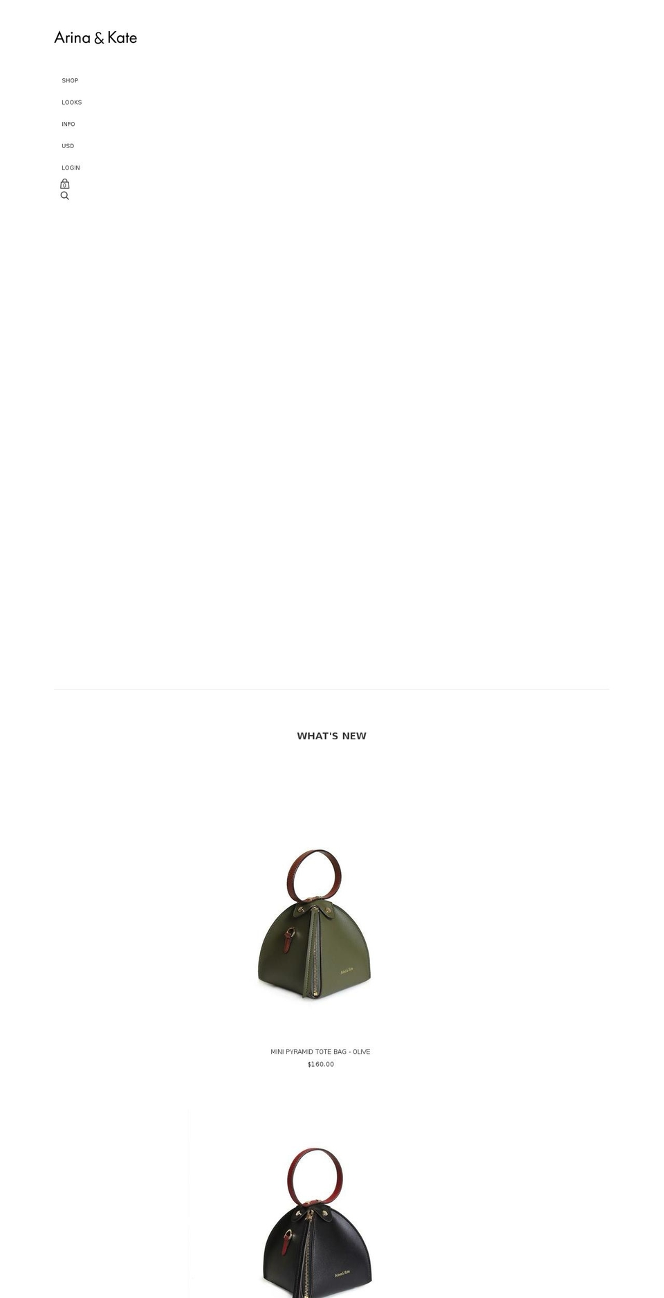 arinankate.com — Shopify storefront screenshot