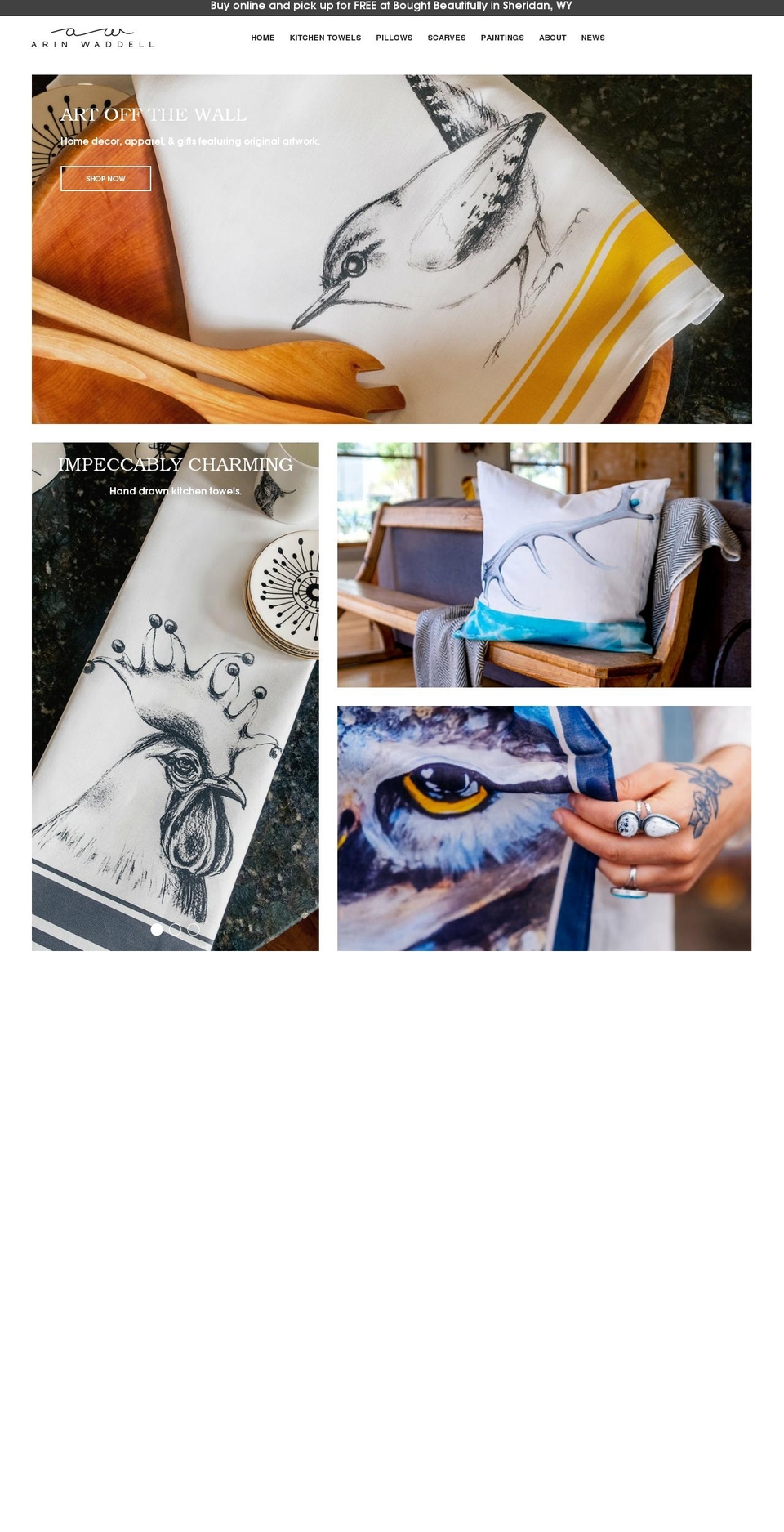 arinwaddell.com shopify website screenshot