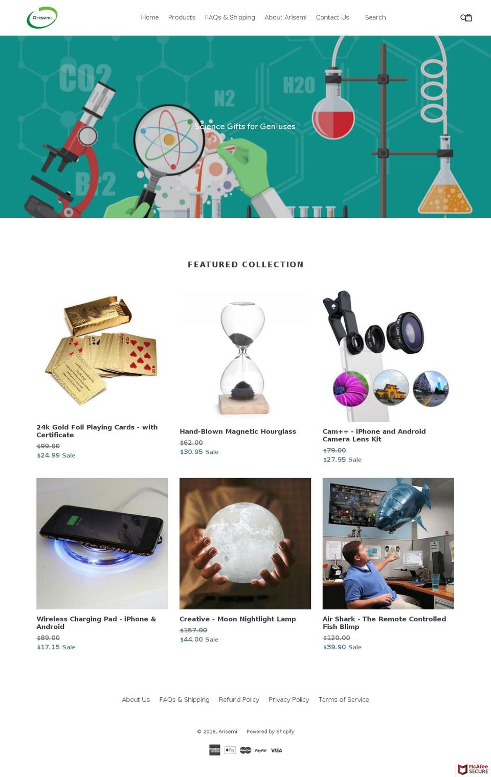 arisemi.com — Shopify storefront screenshot