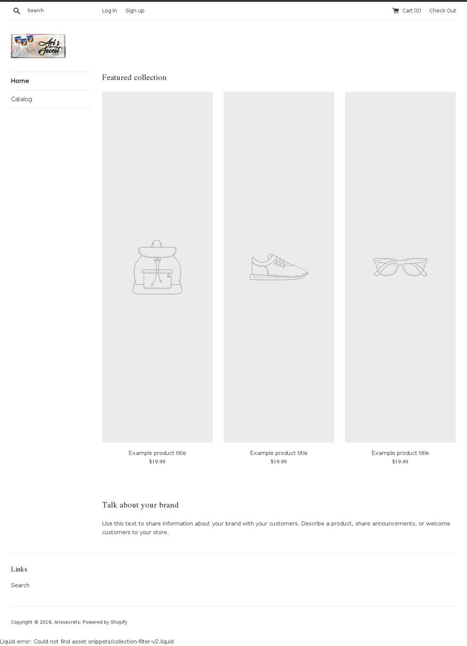 arissecrets.com — Shopify storefront screenshot