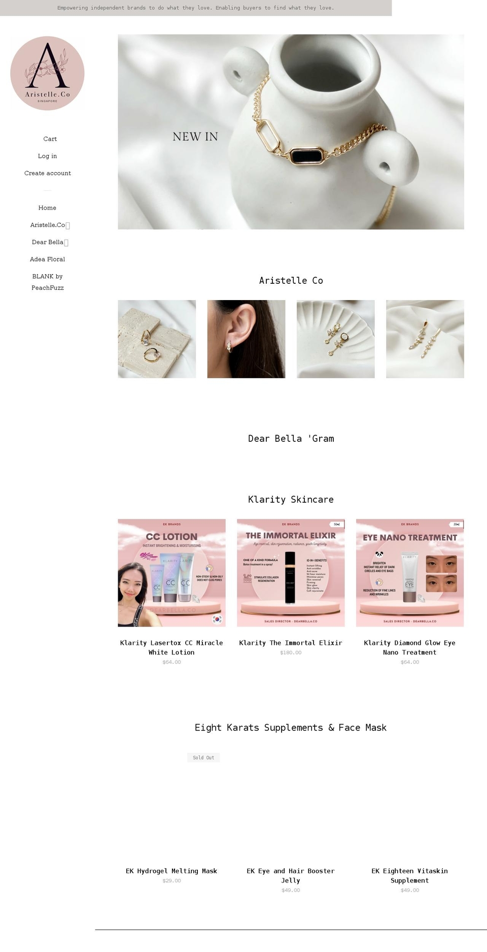 aristelleco.com shopify website screenshot