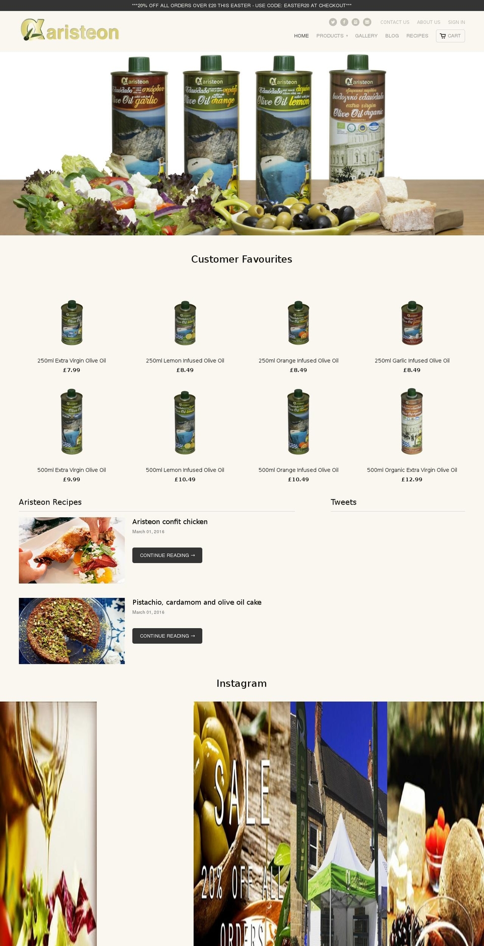 aristeonoliveoil.com shopify website screenshot