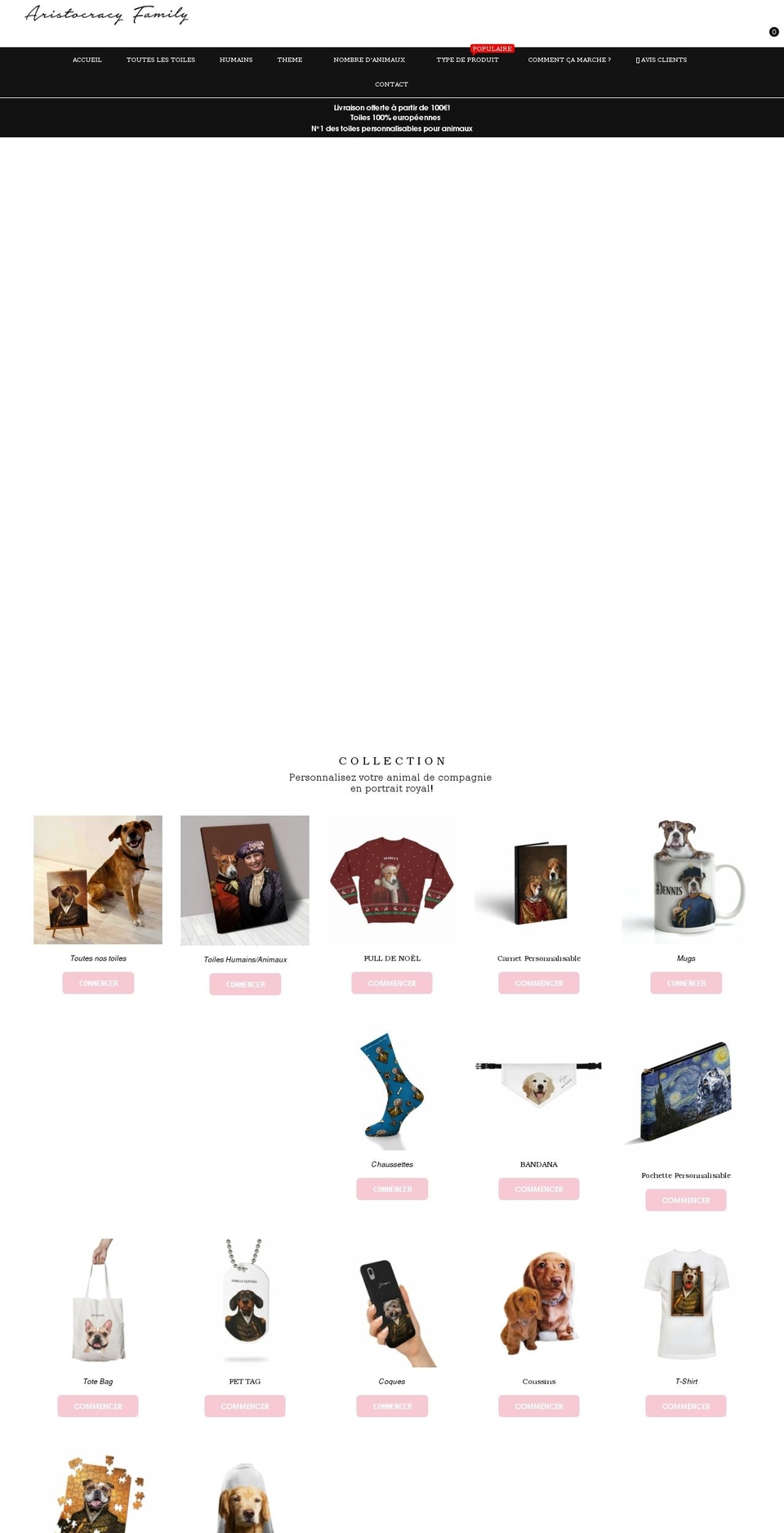 aristocracyfamily.com shopify website screenshot