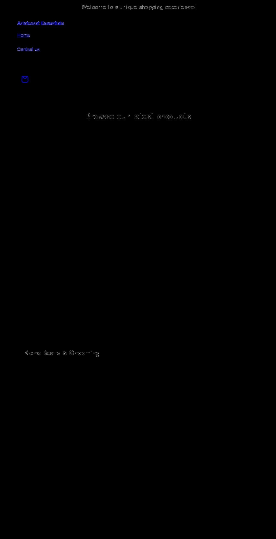 aristocratessentials.com shopify website screenshot