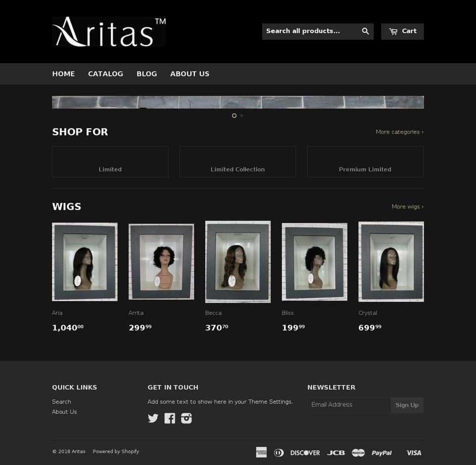 aritashair.com — Shopify storefront screenshot