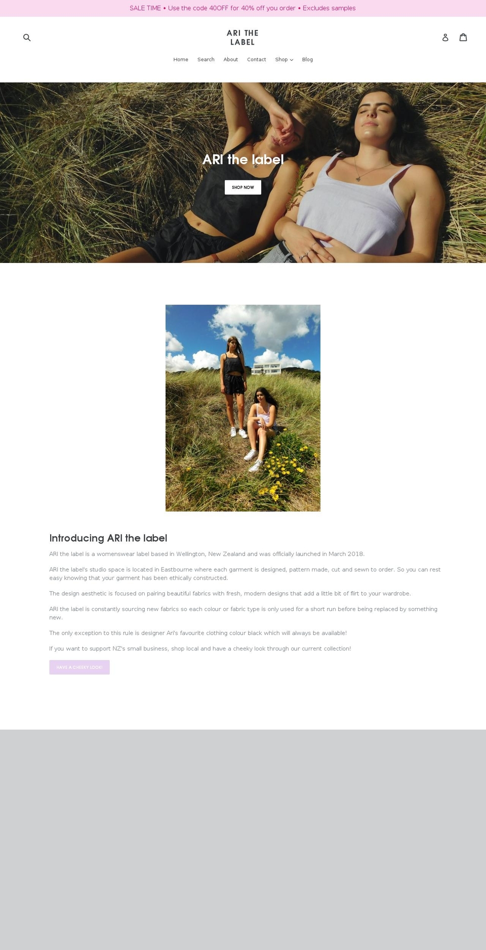 arithelabel.com shopify website screenshot