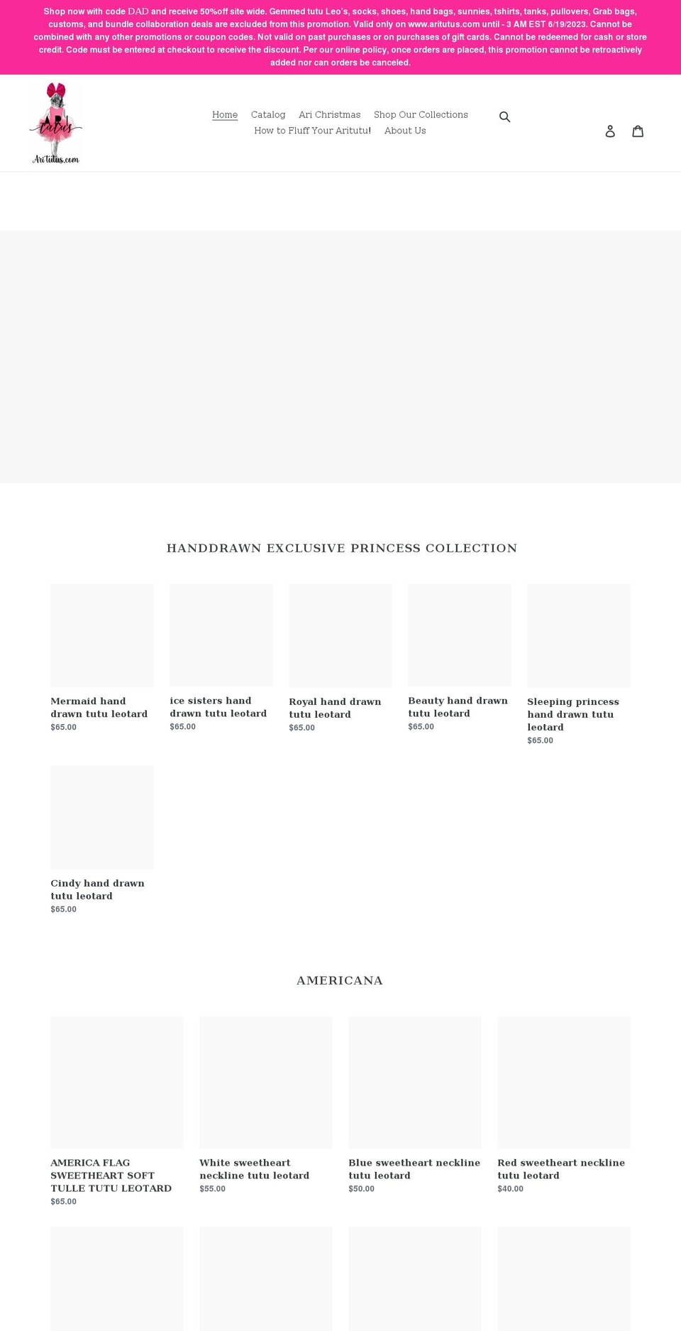 aritutus.com shopify website screenshot