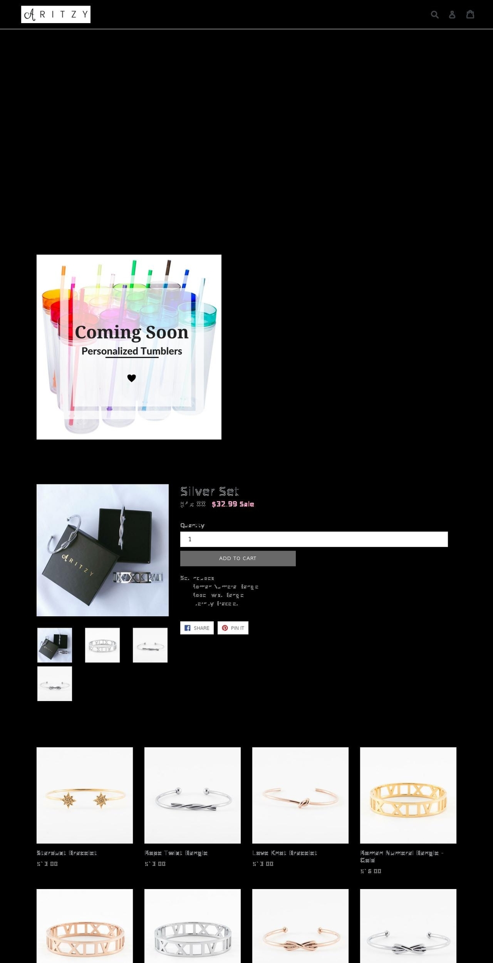 aritzy.com — Shopify storefront screenshot