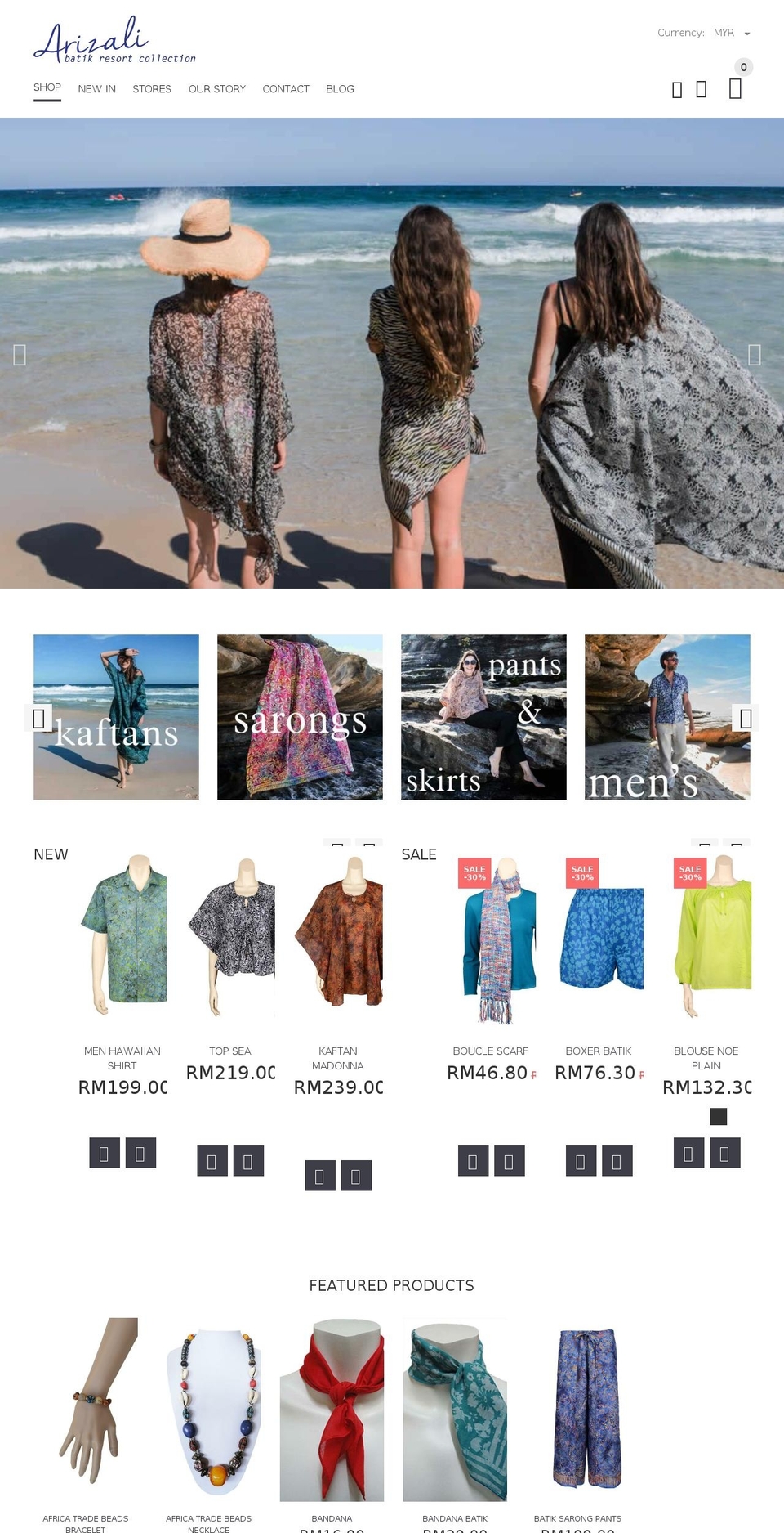 arizali.com shopify website screenshot