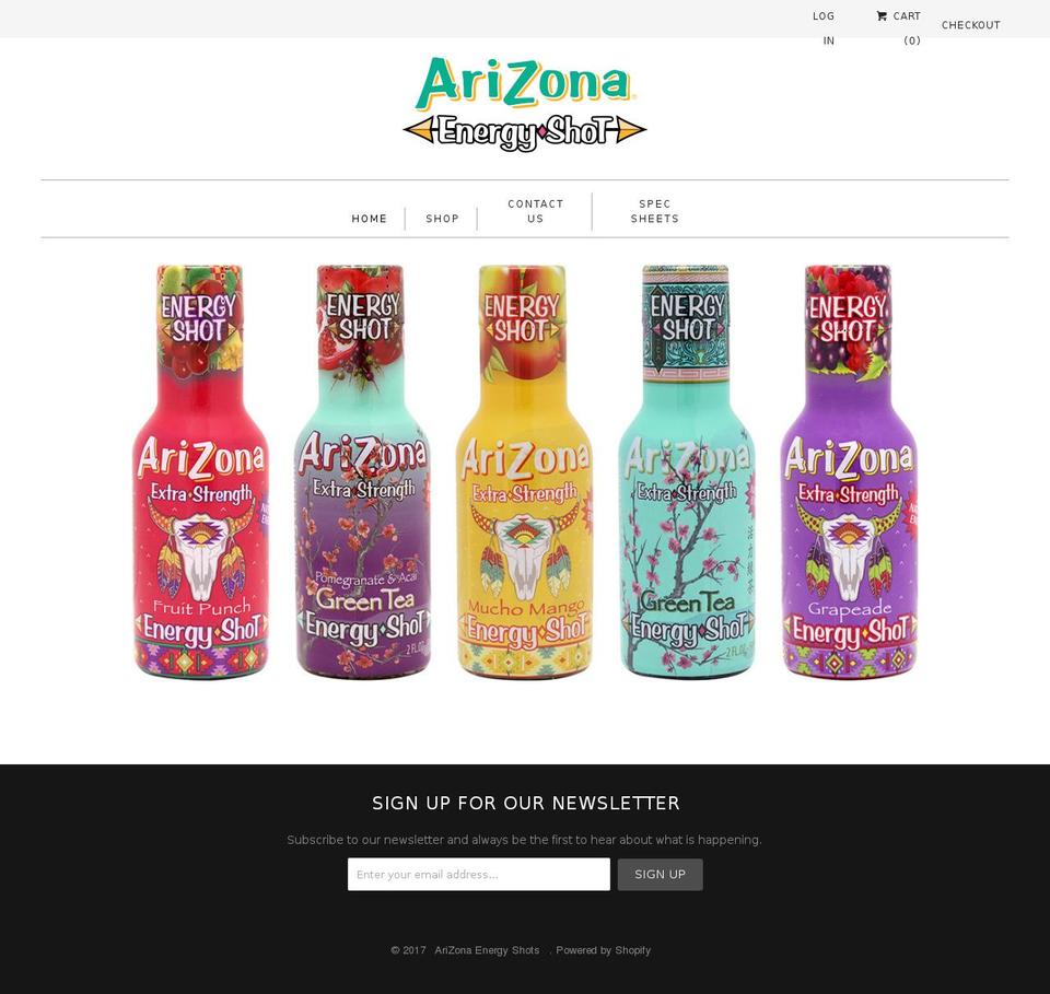 arizonaenergyshots.com shopify website screenshot