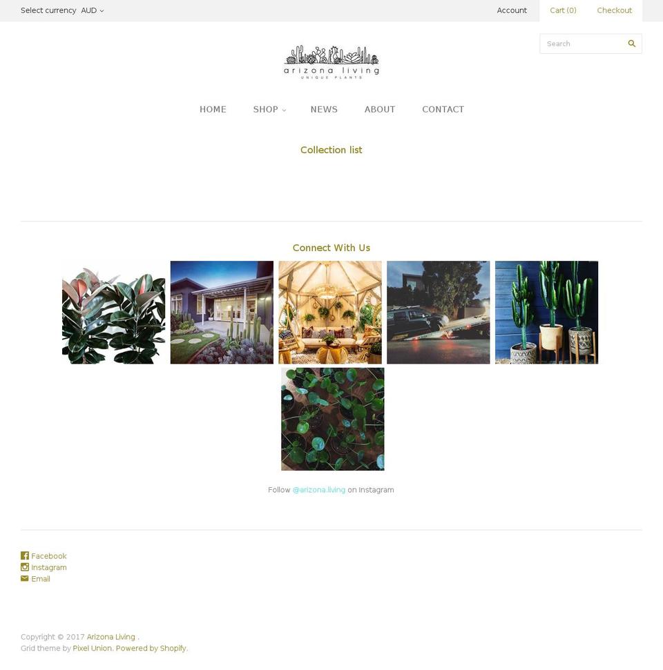 arizonaliving.com.au shopify website screenshot