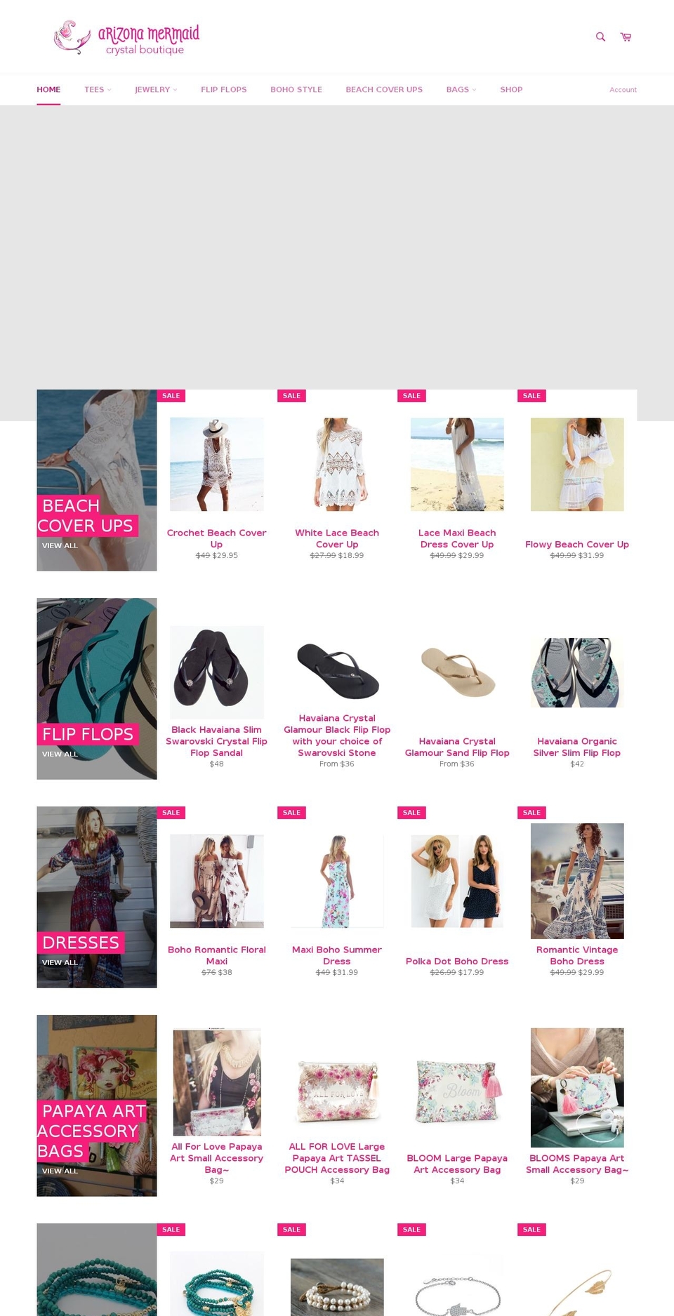 arizonamermaid.com — Shopify storefront screenshot