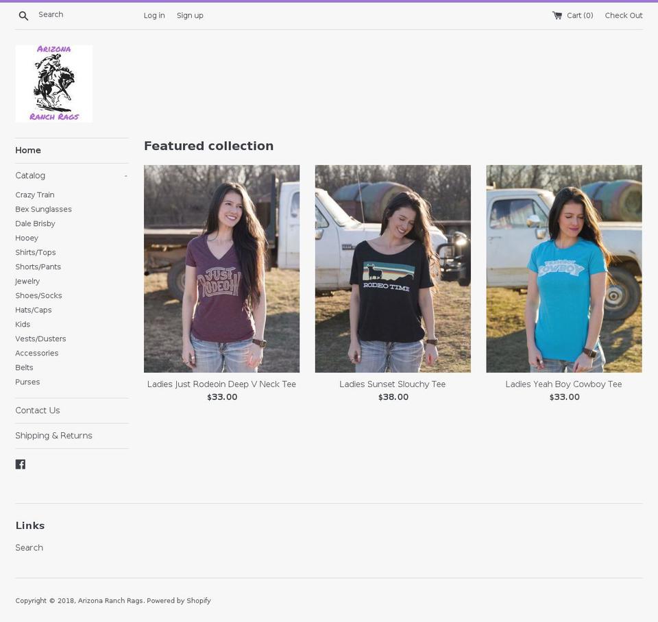 arizonaranchrags.com — Shopify storefront screenshot
