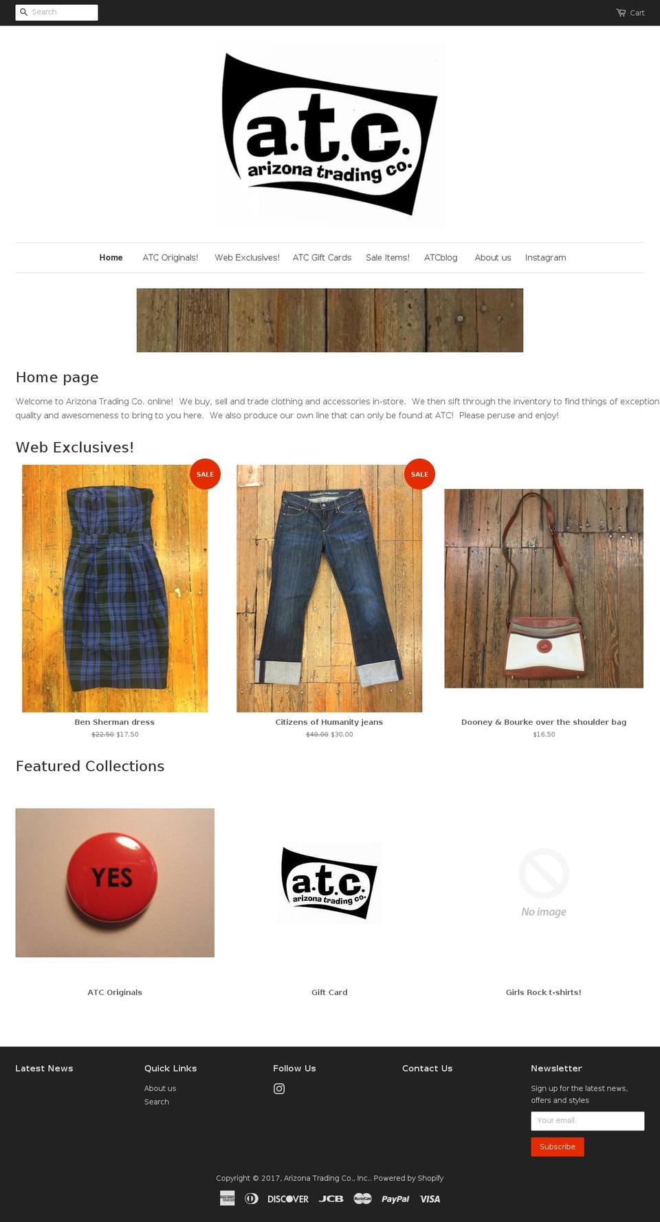 arizonatradingco.com shopify website screenshot