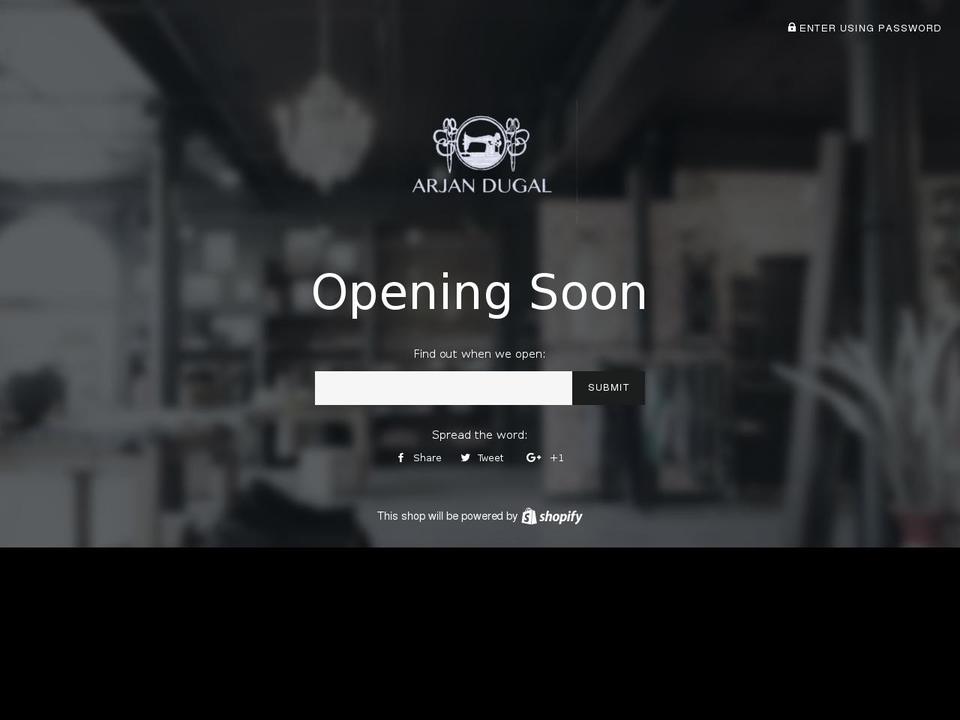 arjandugal.com shopify website screenshot