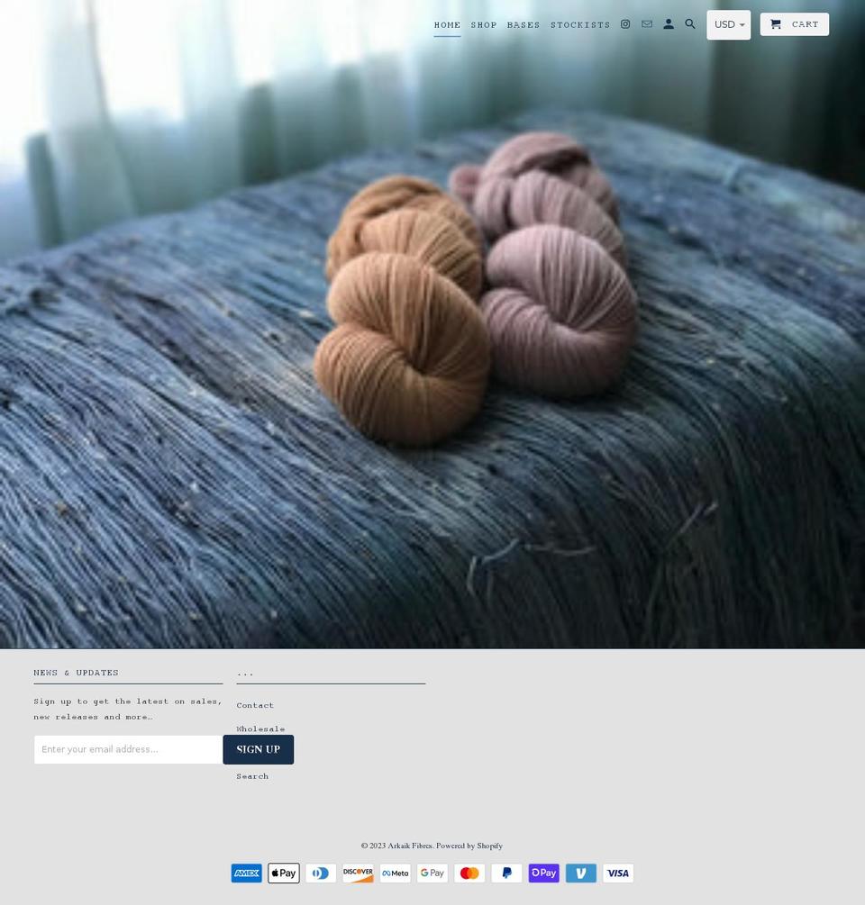 arkaikfibres.com shopify website screenshot