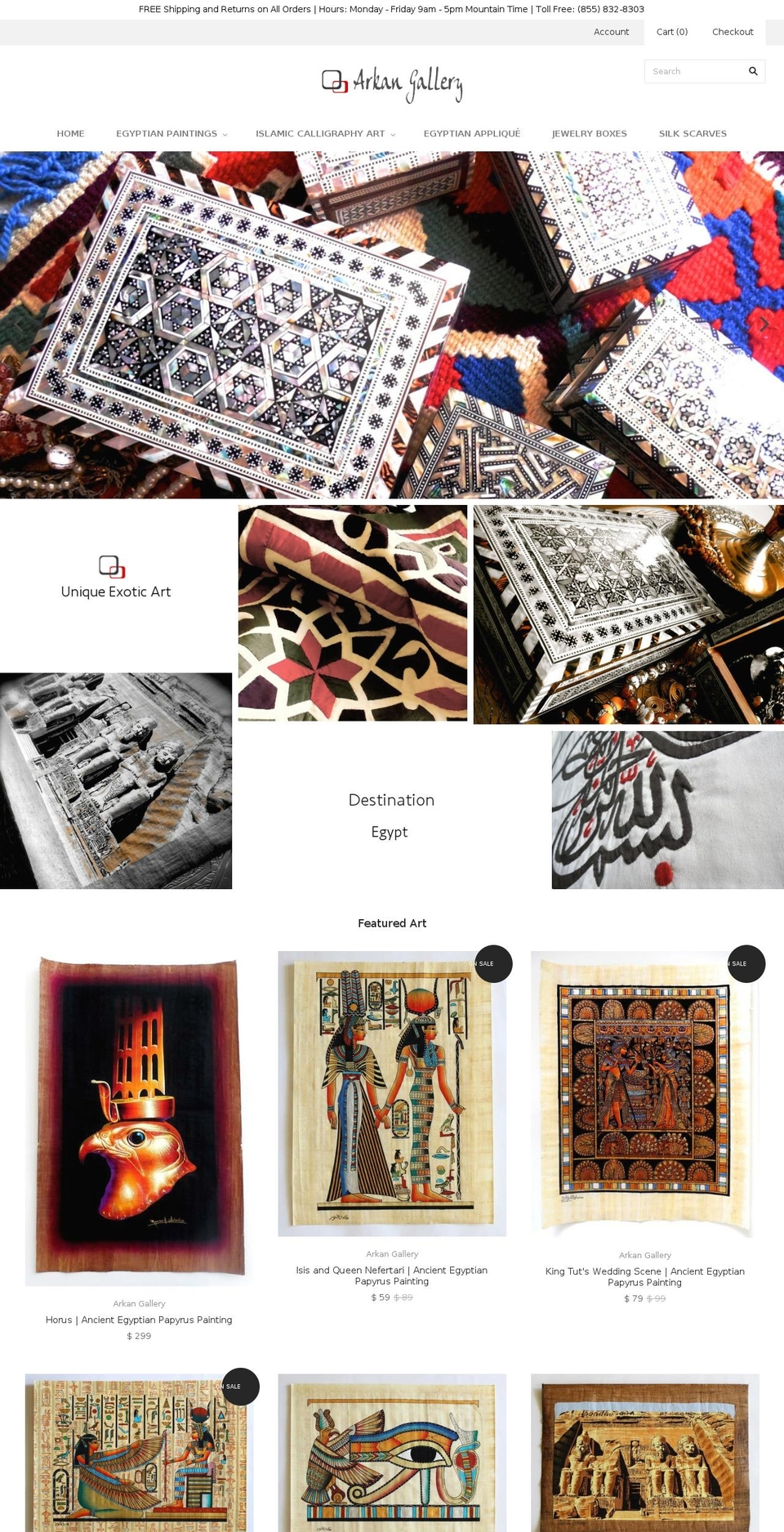 arkangallery.com shopify website screenshot
