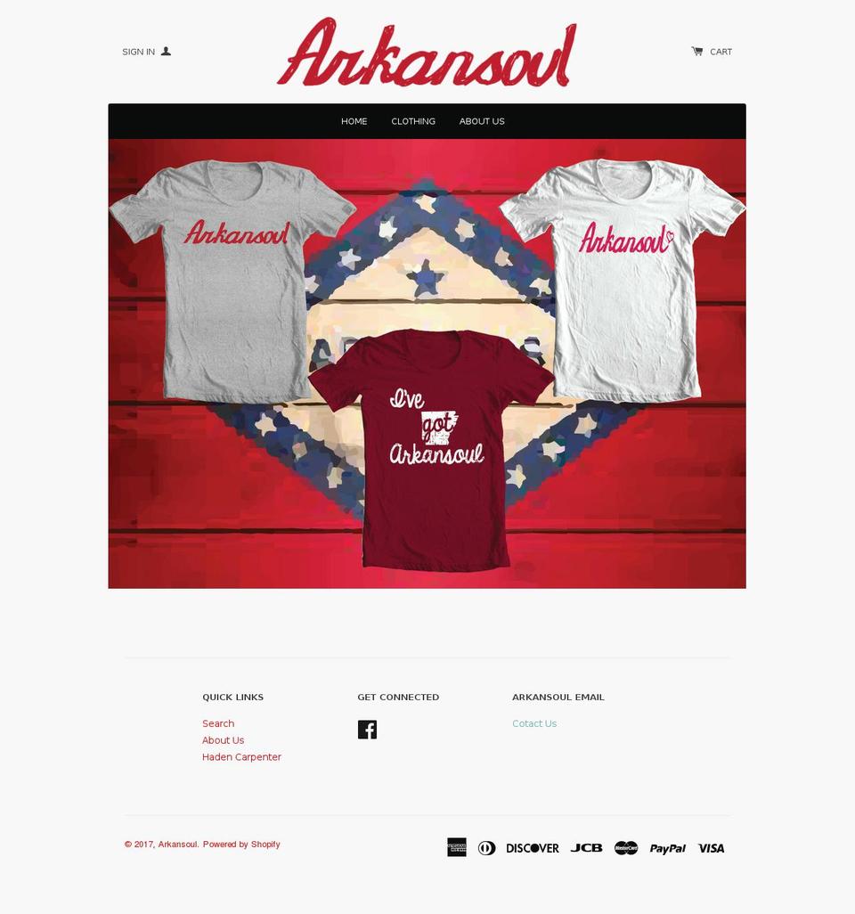 arkansoul.com shopify website screenshot
