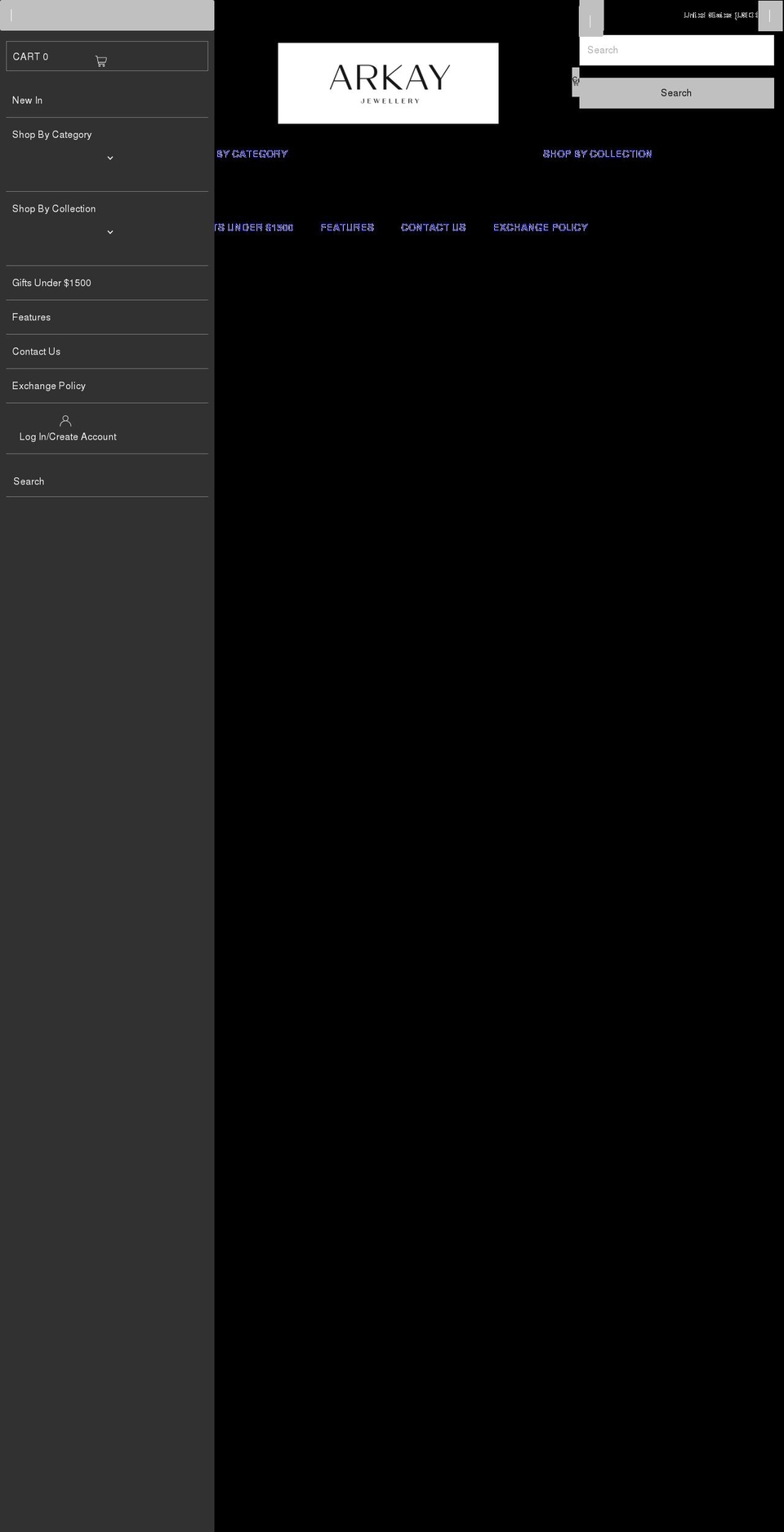 arkayjewellery.com shopify website screenshot