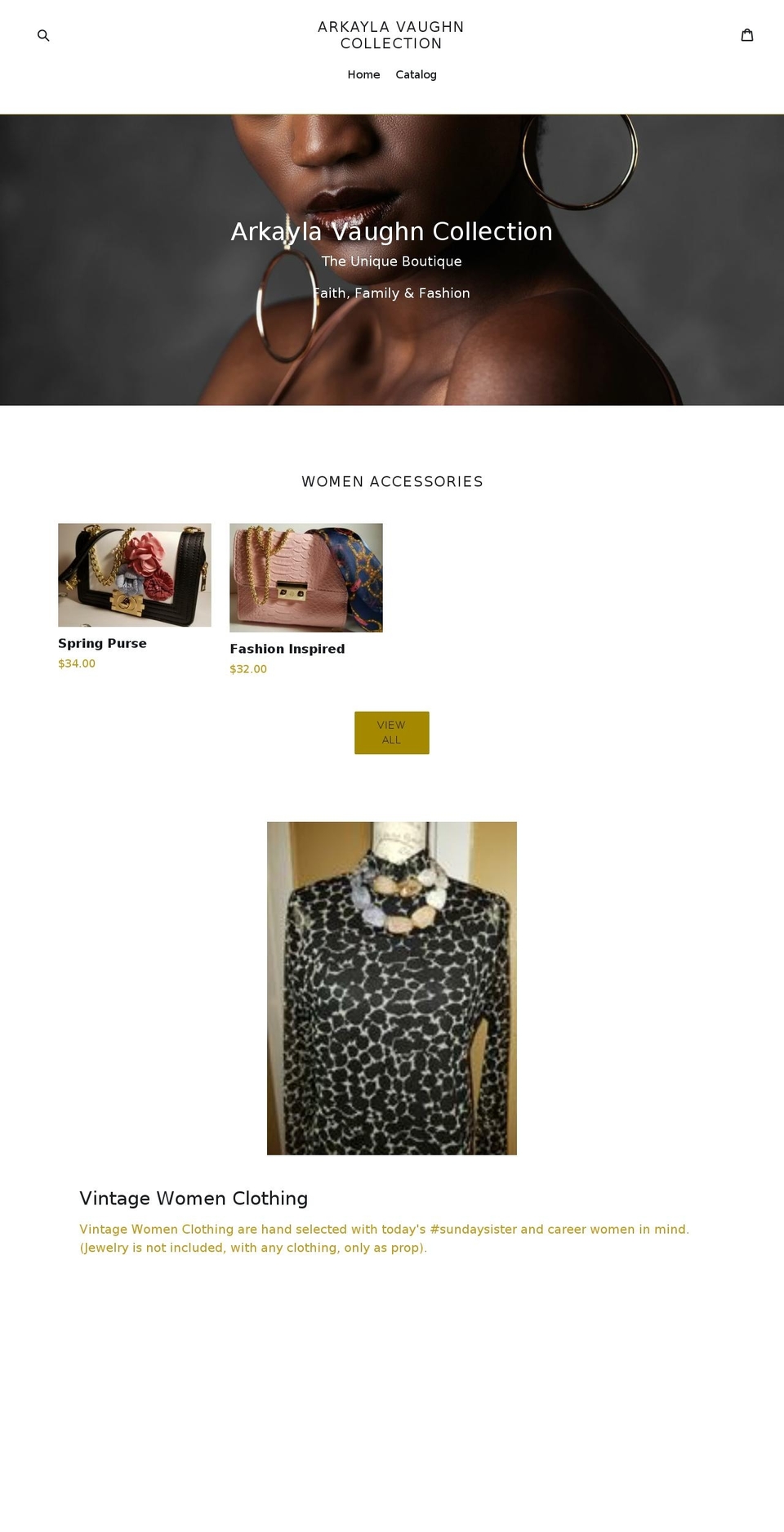 arkaylavaughn.com shopify website screenshot