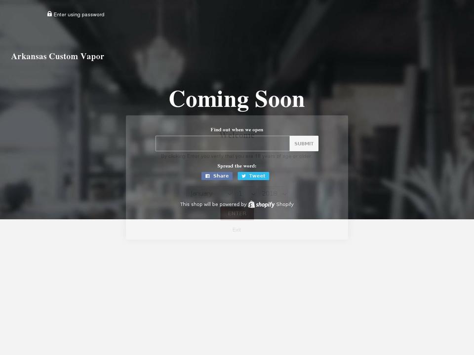 arkcustomvapor.com — Shopify storefront screenshot