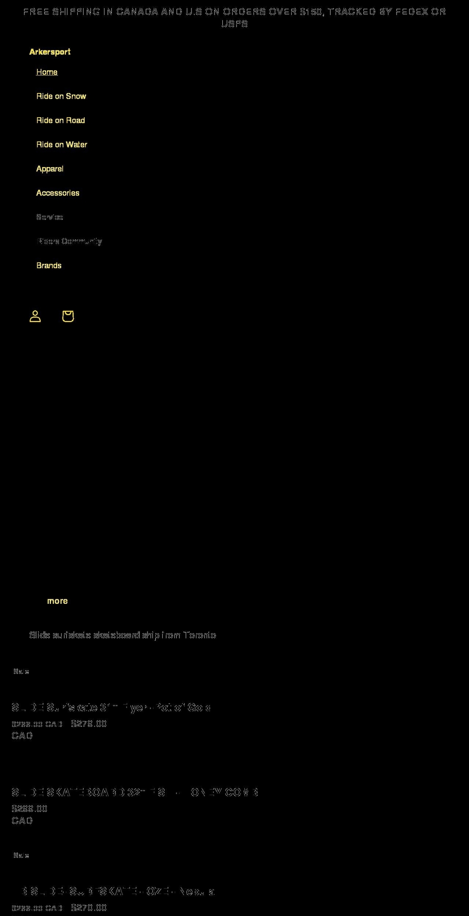arkersport.com shopify website screenshot