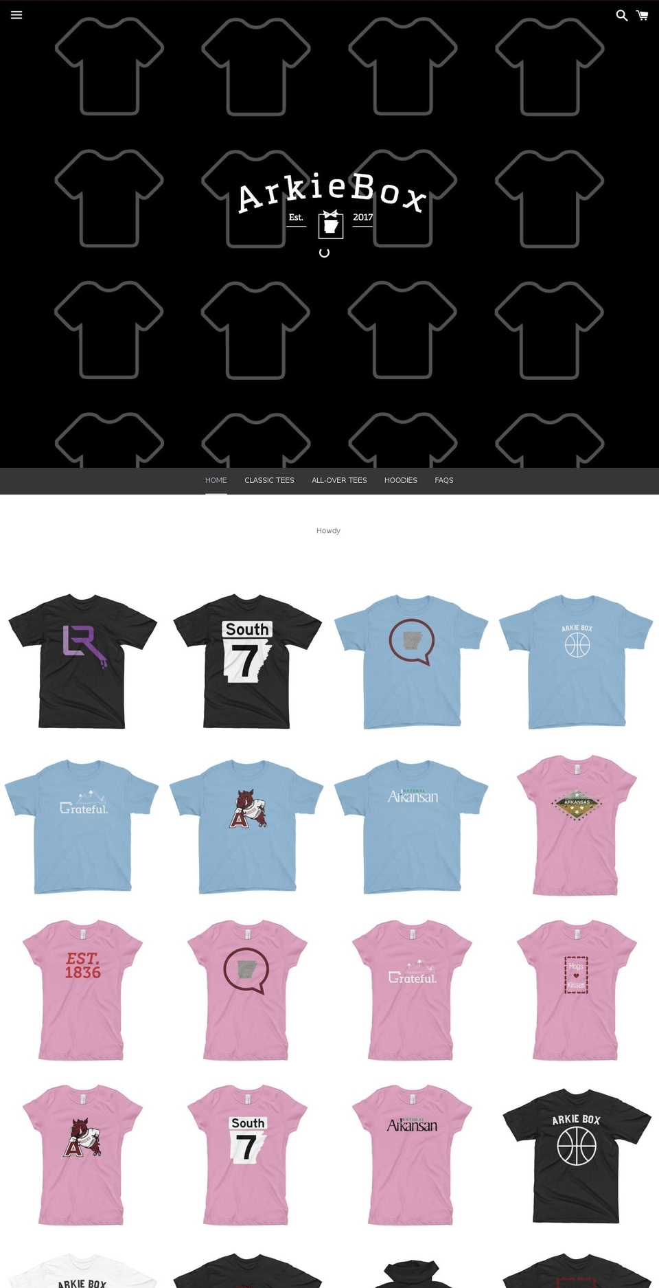 arkiebox.com — Shopify storefront screenshot