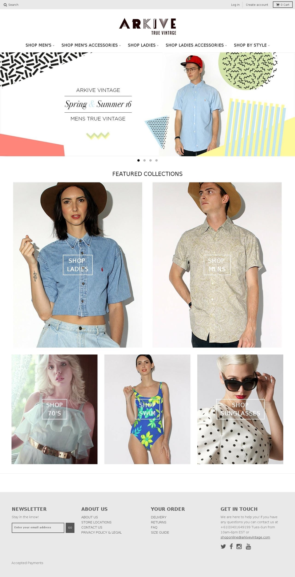 arkivevintage.com shopify website screenshot