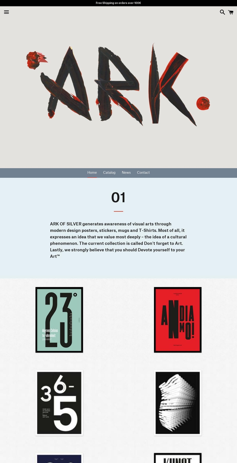 arkofsilver.com — Shopify storefront screenshot