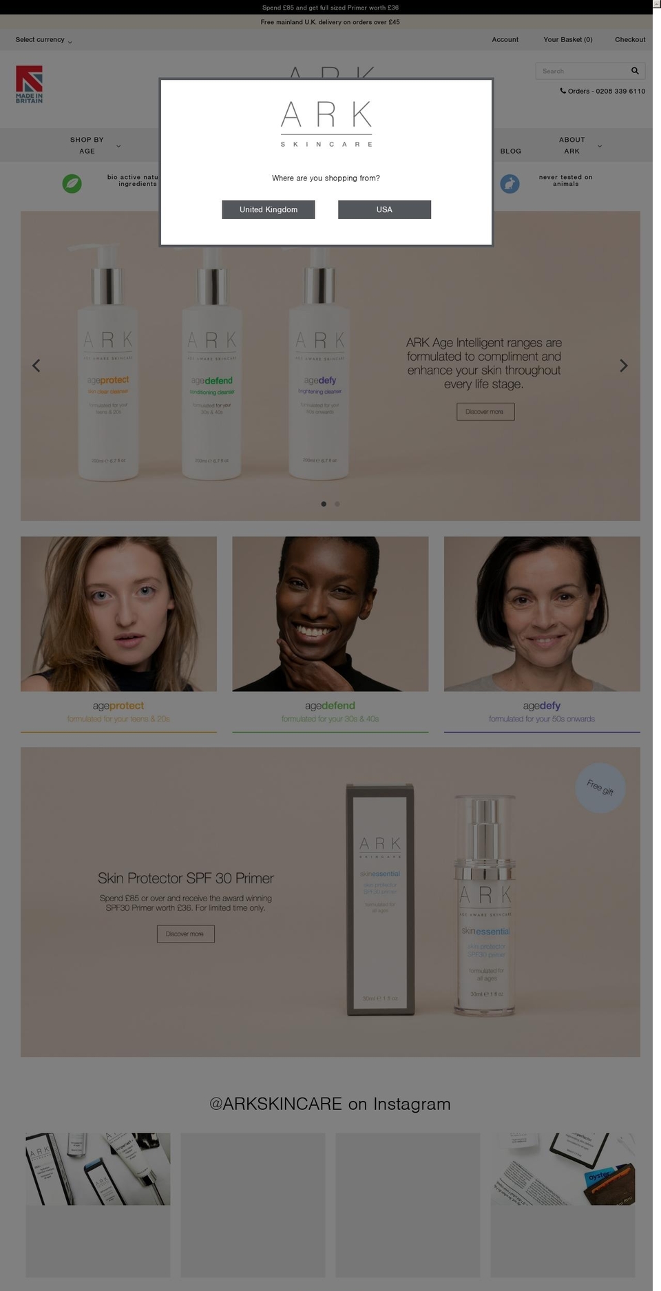 Live Shopify theme site example arkskincare.info