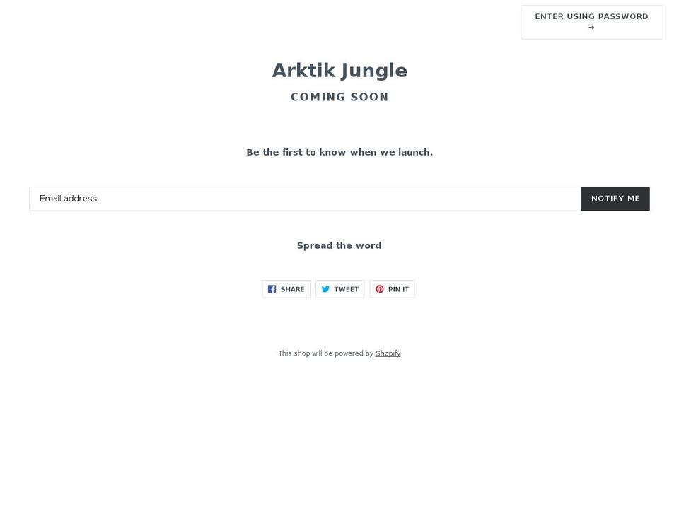 arktikjungle.com — Shopify storefront screenshot