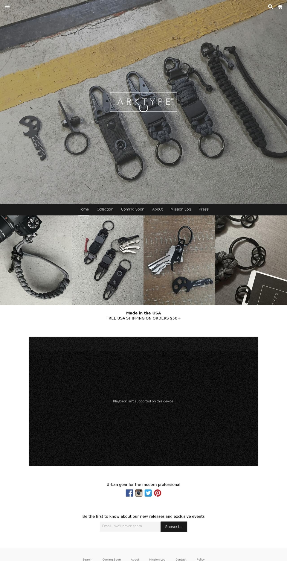 arktypedesigns.com shopify website screenshot