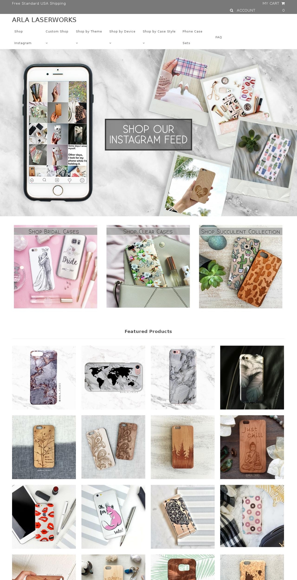 arlalaserworks.com shopify website screenshot