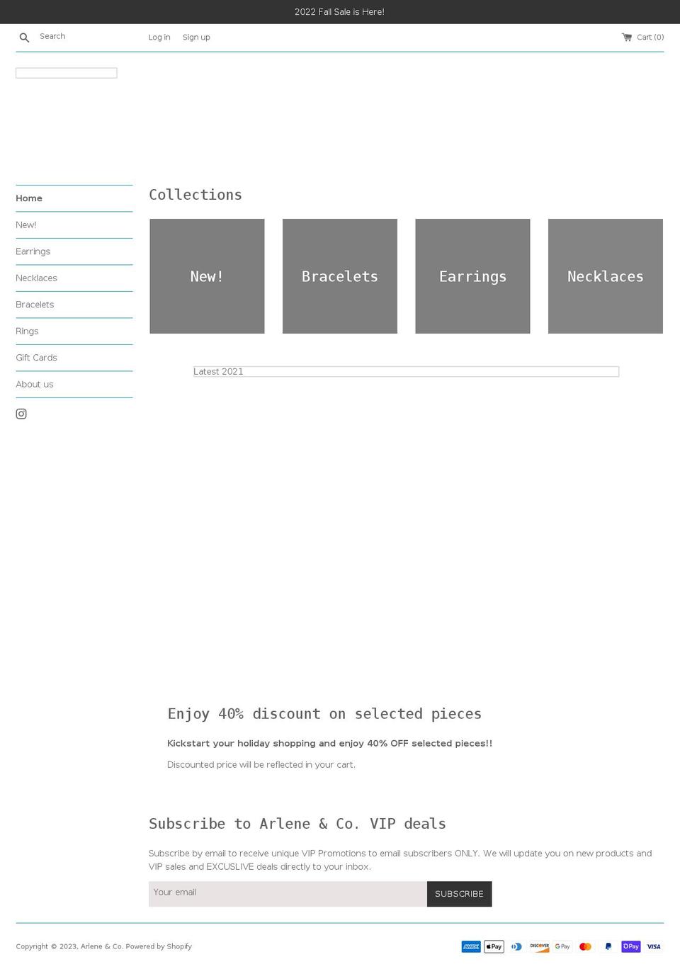 arlene-co.com shopify website screenshot