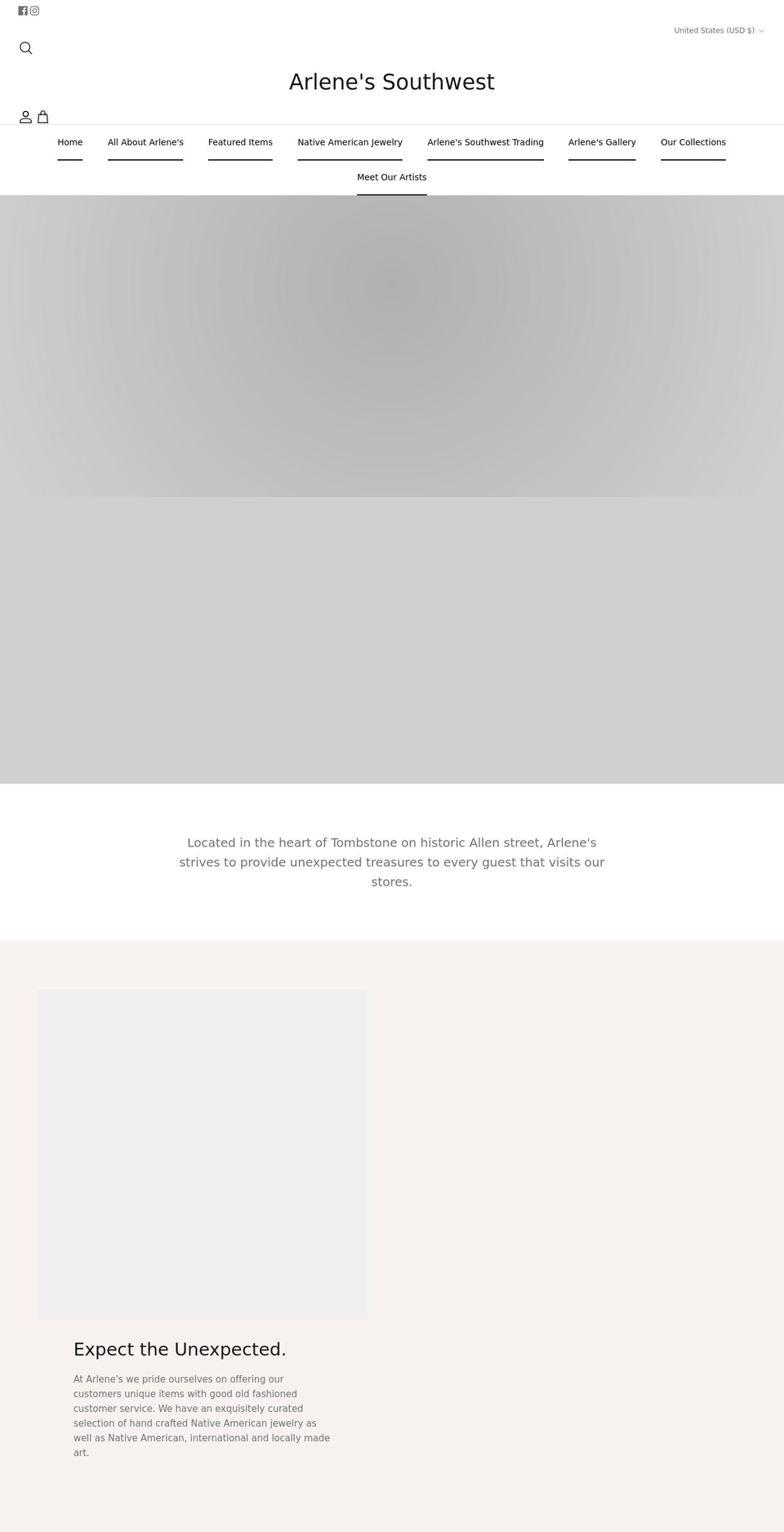 arlenesgallery.com shopify website screenshot