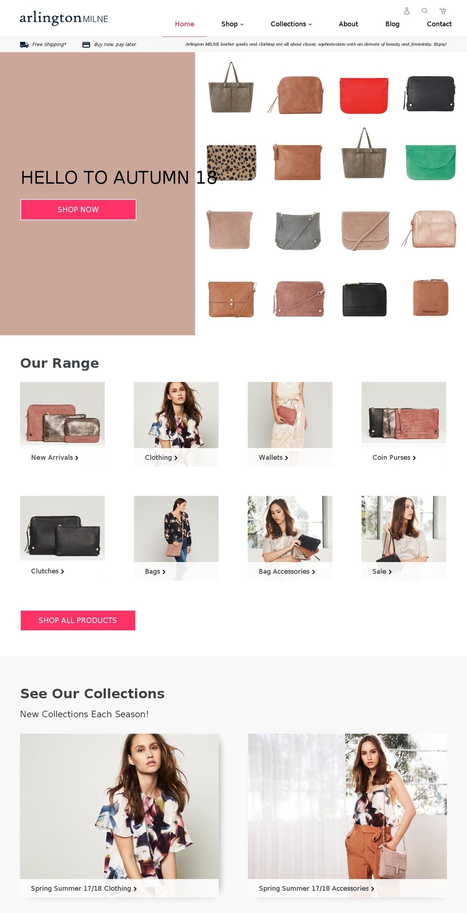 arlingtonmilne.com shopify website screenshot