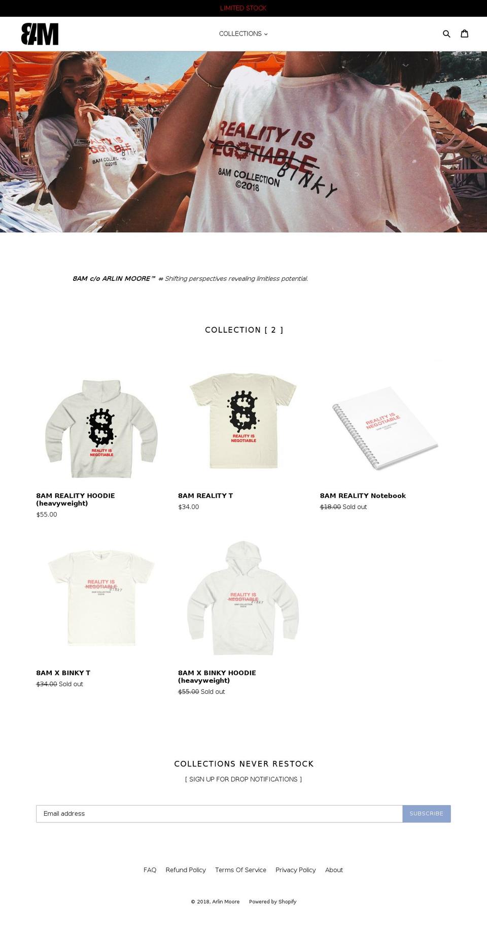 arlinmoore.com shopify website screenshot